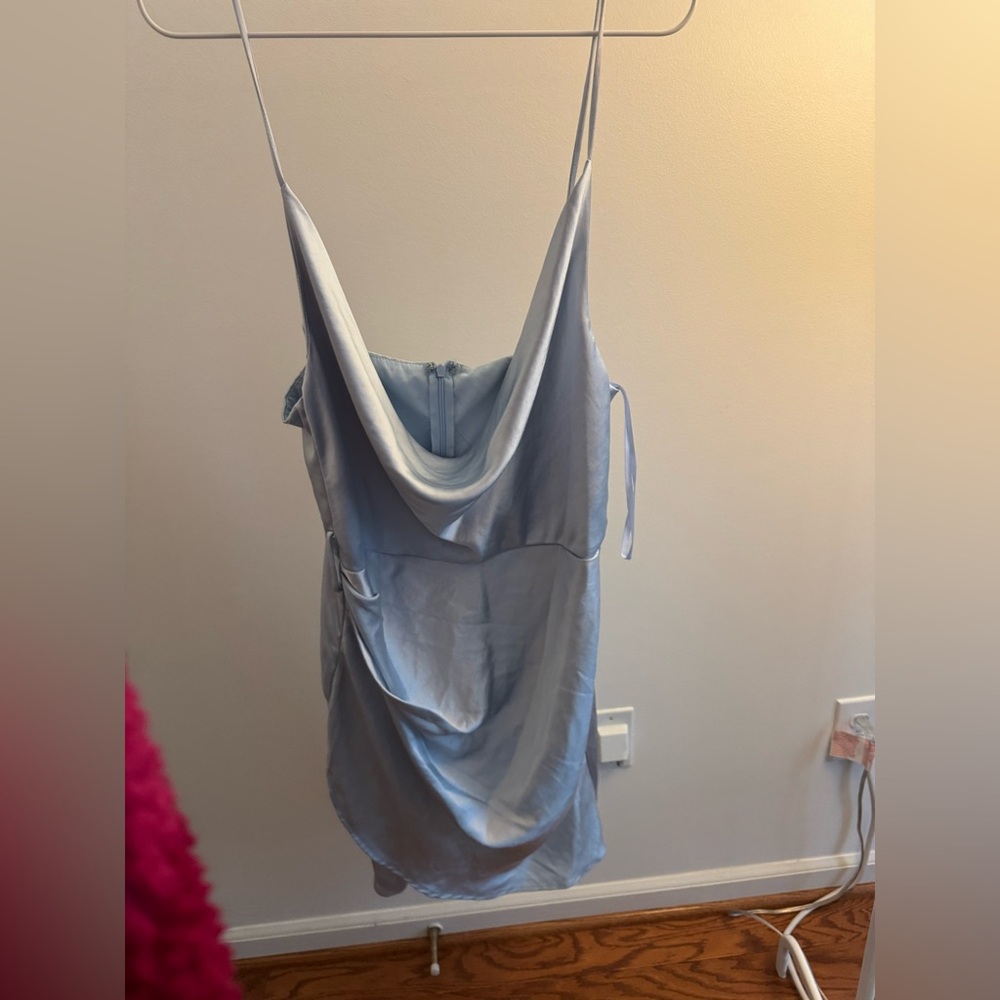 Selfie Leslie Light Blue Strapless Dress